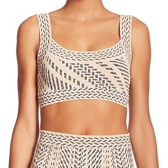 BCBGMaxAzria Tops - NWT NEW BCBGMaxazria Geometric Jacquard Knit Crop Top Size S